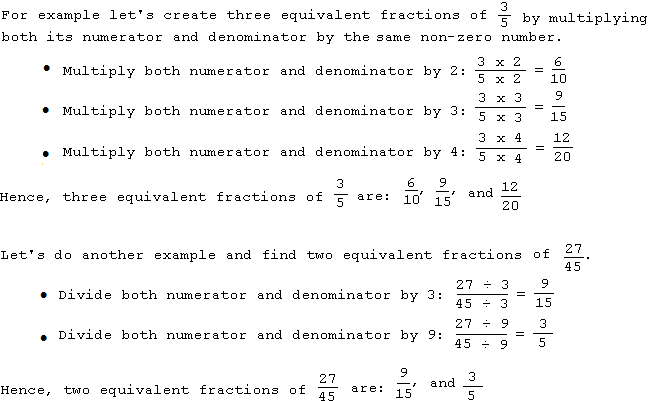 Calculating equivalent fractions